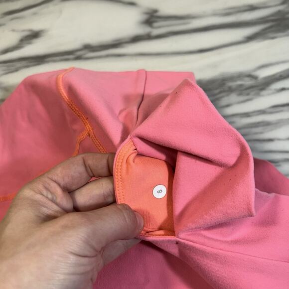 Lululemon Wunder Short Sz 8 Coral Hot Pink High Rise Full On Luon Yoga Gym 2” - Picture 3 of 4